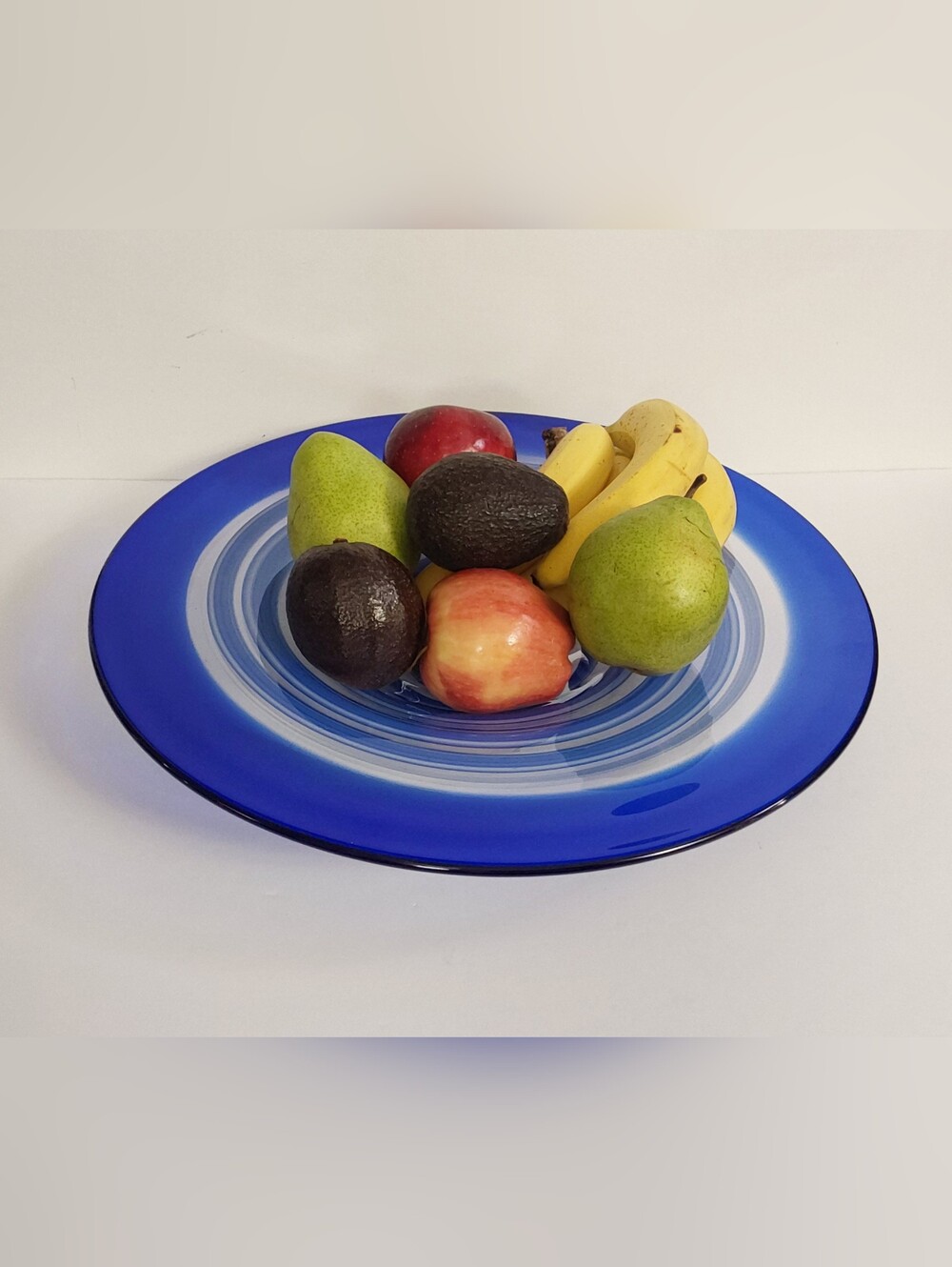 Artisan Blue Glass Serving Bowl 16" Diameter